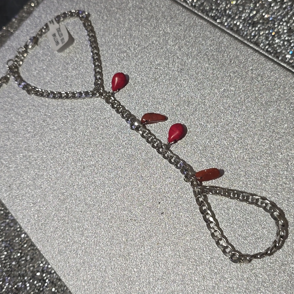 Free People RARE Stone Bracelet Hand Chain NWT